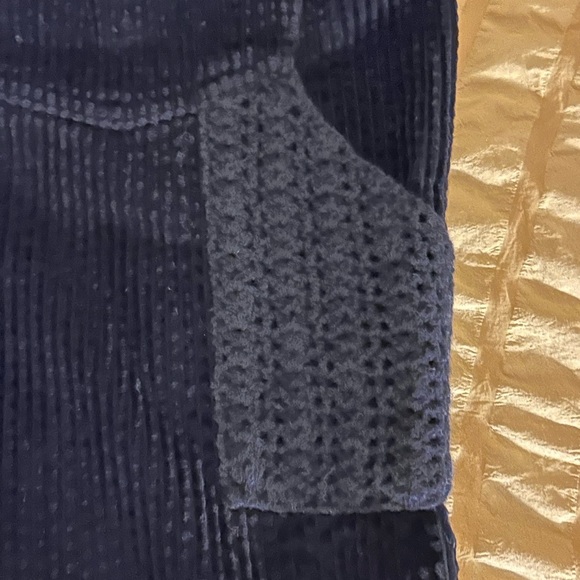 EUC Black CARGO CORDUROY PANTS with KNIT ACCENTS, RARE FIND!! - Picture 4 of 5